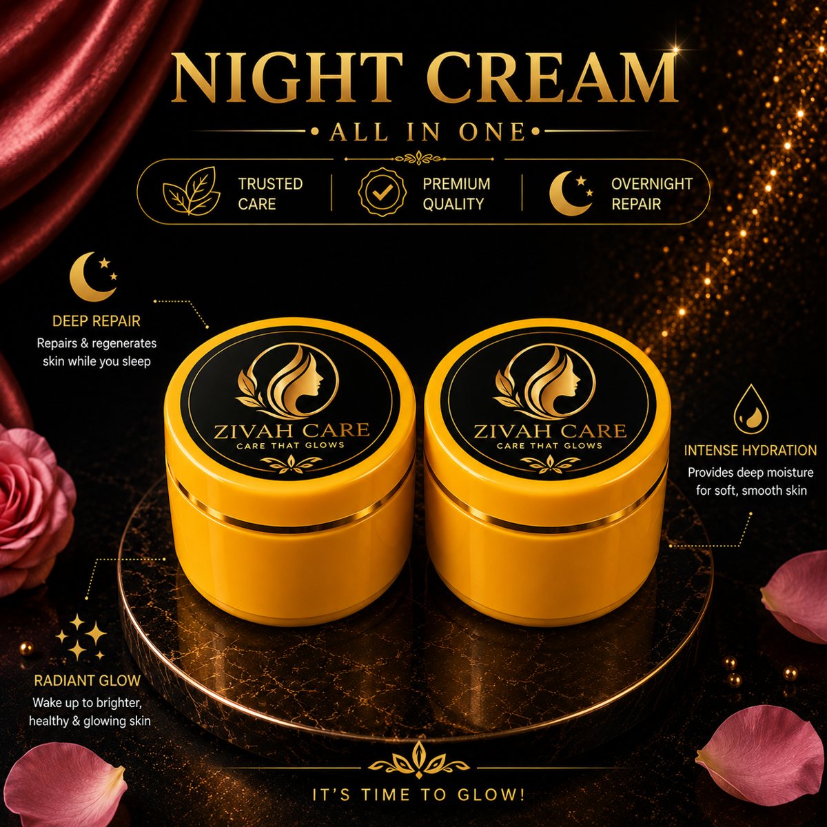 ZIVAH CARE Night Cream — two jars value pack